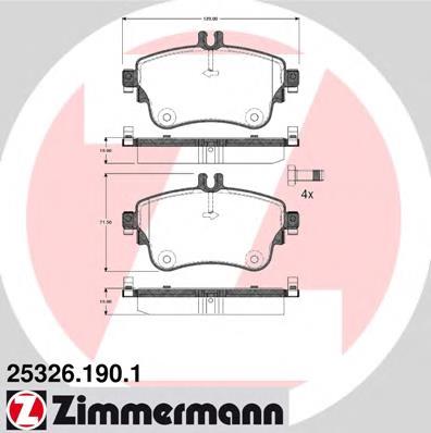 Купити 253261901 Zimmermann Колодки гальмівні передні, дискові