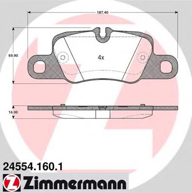 Купити 245541601 Zimmermann Задні колодки