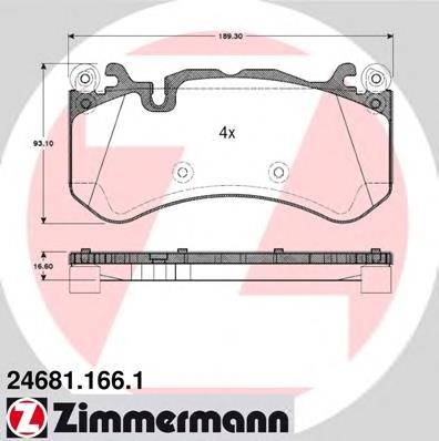 Купити 246811661 Zimmermann Колодки гальмівні передні, дискові