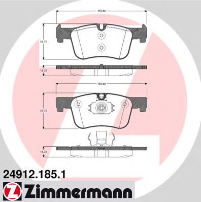 Гальмівні колодки Zimmermann 249121851 ціна, від 60.26 USD