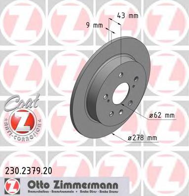 Диск гальмівний задній 230237920 Zimmermann