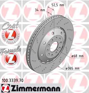 Диск гальмівний передній Zimmermann 100333970