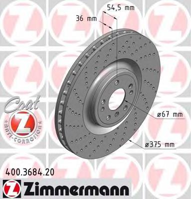Диск переднього гальма Zimmermann 400368420 ціна, від 129.27 USD