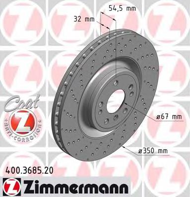 Диск гальмівний передній Zimmermann 400368520