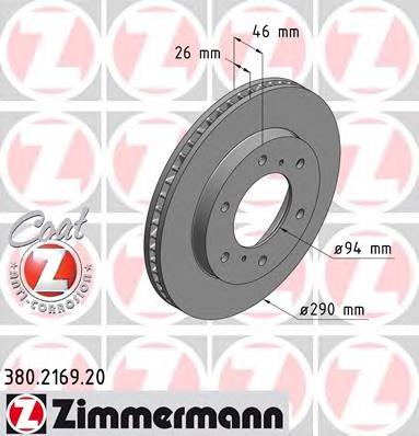 Диск переднього гальма Zimmermann 380216920 ціна, від 34.56 USD