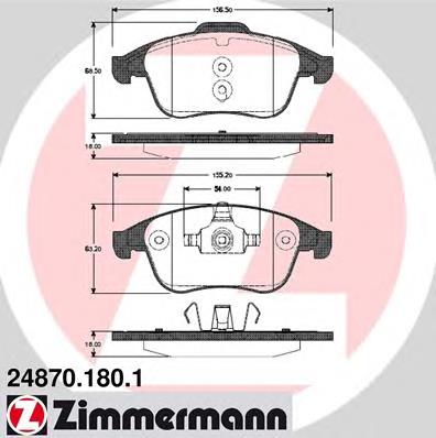 248701801 Zimmermann Передні гальмівні колодки