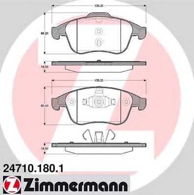 Передні тормозні колодки 247101801 Zimmermann