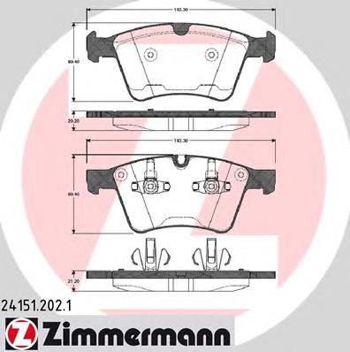 Гальмівні колодки Zimmermann 241512021 ціна, від 78.40 USD