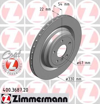 Диск гальмівний задній Zimmermann 400368720