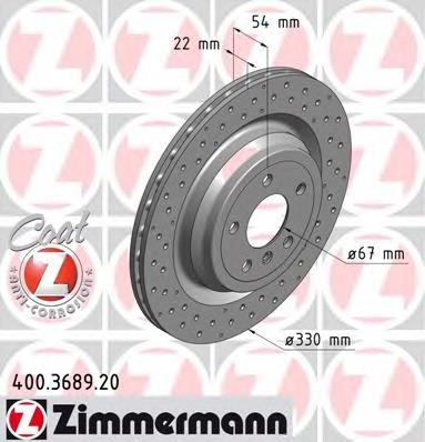 Диск гальмівний задній Zimmermann 400368920