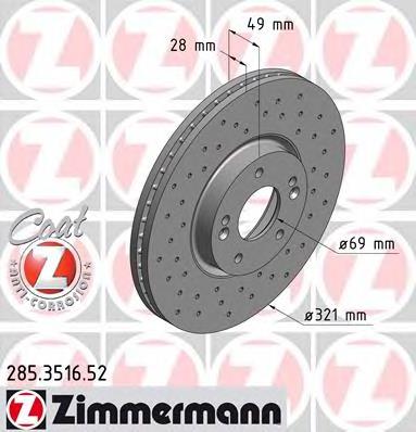 285351652 Zimmermann Гальмо дискове переднє