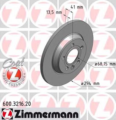Купити 600321620 Zimmermann Диск заднього гальма
