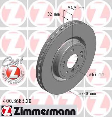 Диск переднього гальма Zimmermann 400368320 ціна, від 84.89 USD