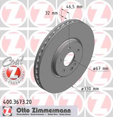 Диск переднього гальма Zimmermann 400367320 ціна, від 86.99 USD