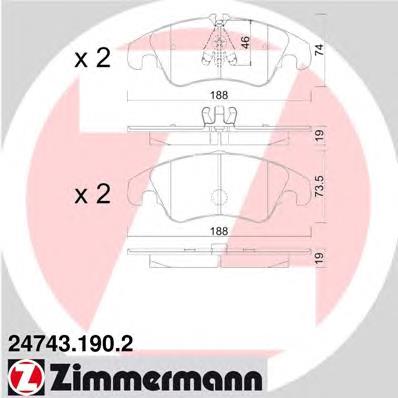247431902 Zimmermann Передні гальмівні колодки