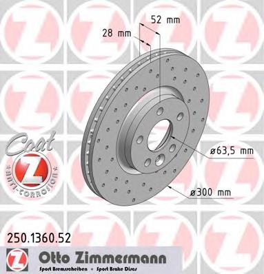 Купити 250136052 Zimmermann Ротор гальмівний