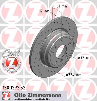 Купити 150127252 Zimmermann Диск заднього гальма