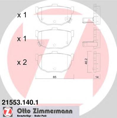 Купити 215531401 Zimmermann Задні колодки