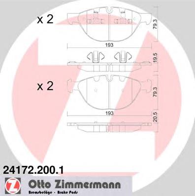 Гальмівні колодки Zimmermann 241722001 ціна, від 78.28 USD