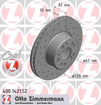 Диск переднього гальма Zimmermann 400142152 ціна, від 77.49 USD