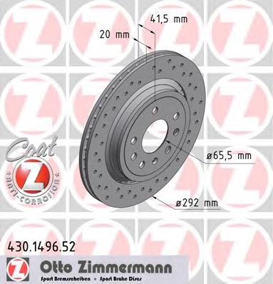 430149652 Zimmermann диск гальмівний задній