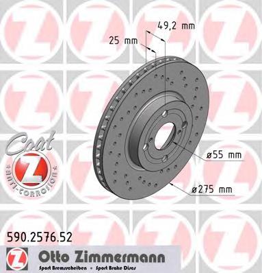 590257652 Zimmermann диск гальмівний передній