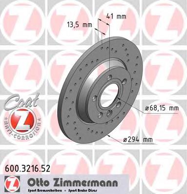 Диск гальмівний задній Zimmermann 600321652