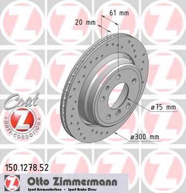 Диск гальмівний задній Zimmermann 150127852