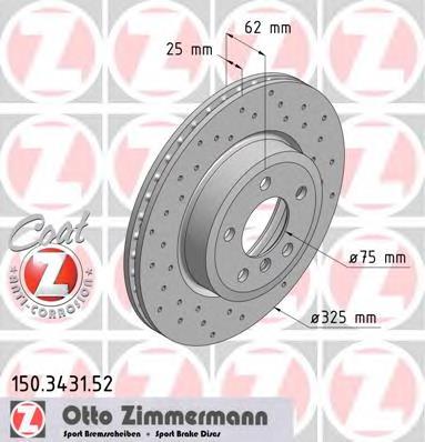 Купити 150343152 Zimmermann Ротор гальмівний
