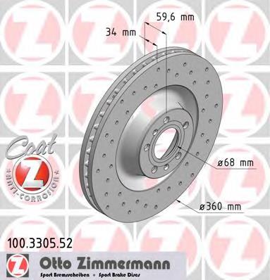 100330552 Zimmermann Гальмо дискове переднє