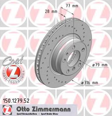 150127952 Zimmermann диск гальмівний передній