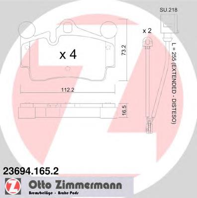 236941652 Zimmermann колодки гальмові задні, дискові
