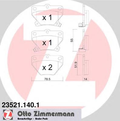 235211401 Zimmermann колодки гальмові задні, дискові