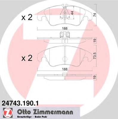 247431901 Zimmermann Передні гальмівні колодки