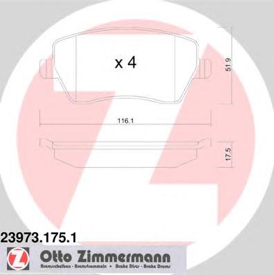 Гальмівні колодки Zimmermann 239731751 ціна, від 22.80 USD