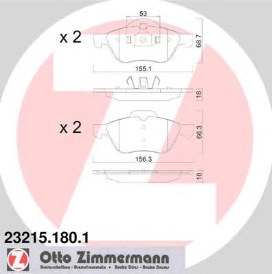 232151801 Zimmermann Передні гальмівні колодки