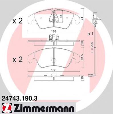 Купити 247431903 Zimmermann Колодки гальмівні передні, дискові