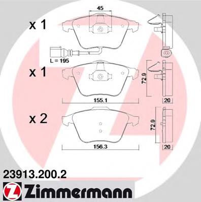 239132002 Zimmermann Передні гальмівні колодки