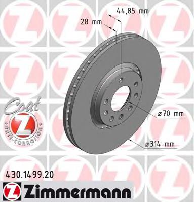 Диск переднього гальма Zimmermann 430149920 ціна, від 60.09 USD