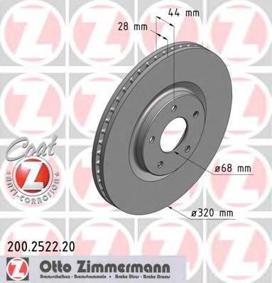 200252220 Zimmermann Гальмо дискове переднє
