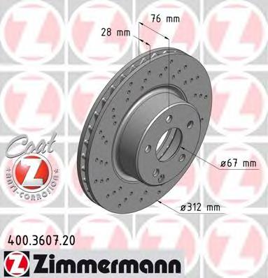 Диск переднього гальма Zimmermann 400360720 ціна, від 63.40 USD