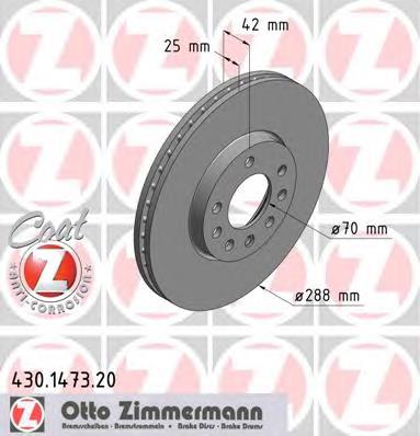 Диск переднього гальма Zimmermann 430147320 ціна, від 42.19 USD