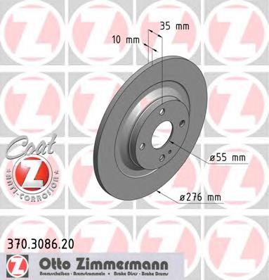 Диск гальмівний задній 370308620 Zimmermann