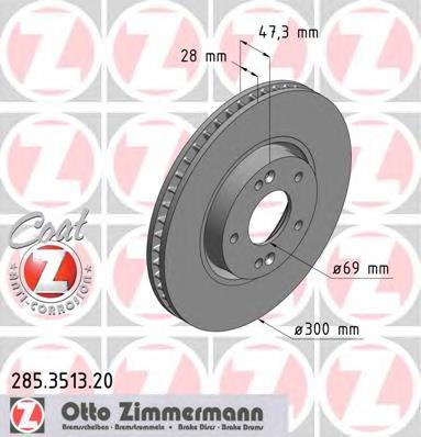 Купити 285351320 Zimmermann Ротор гальмівний