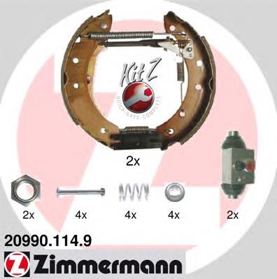 209901149 Zimmermann колодки гальмівні задні барабанні, в зборі з циліндруми, комплект