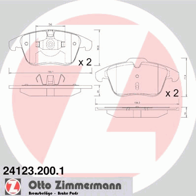 Купити 241232001 Zimmermann Колодки гальмівні передні, дискові