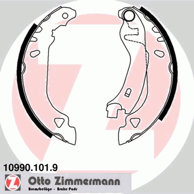 109901019 Zimmermann колодки гальмові задні, барабанні