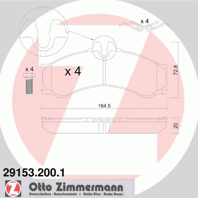 Гальмівні колодки Zimmermann 291532001 ціна, від 43.47 USD