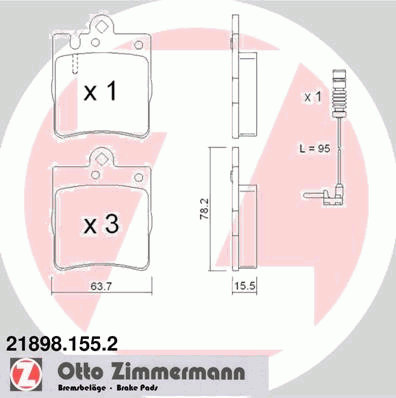 218981552 Zimmermann колодки гальмові задні, дискові