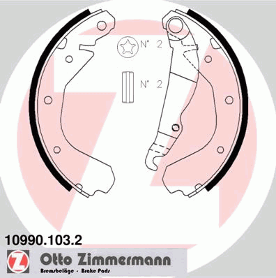 109901032 Zimmermann колодки гальмові задні, барабанні